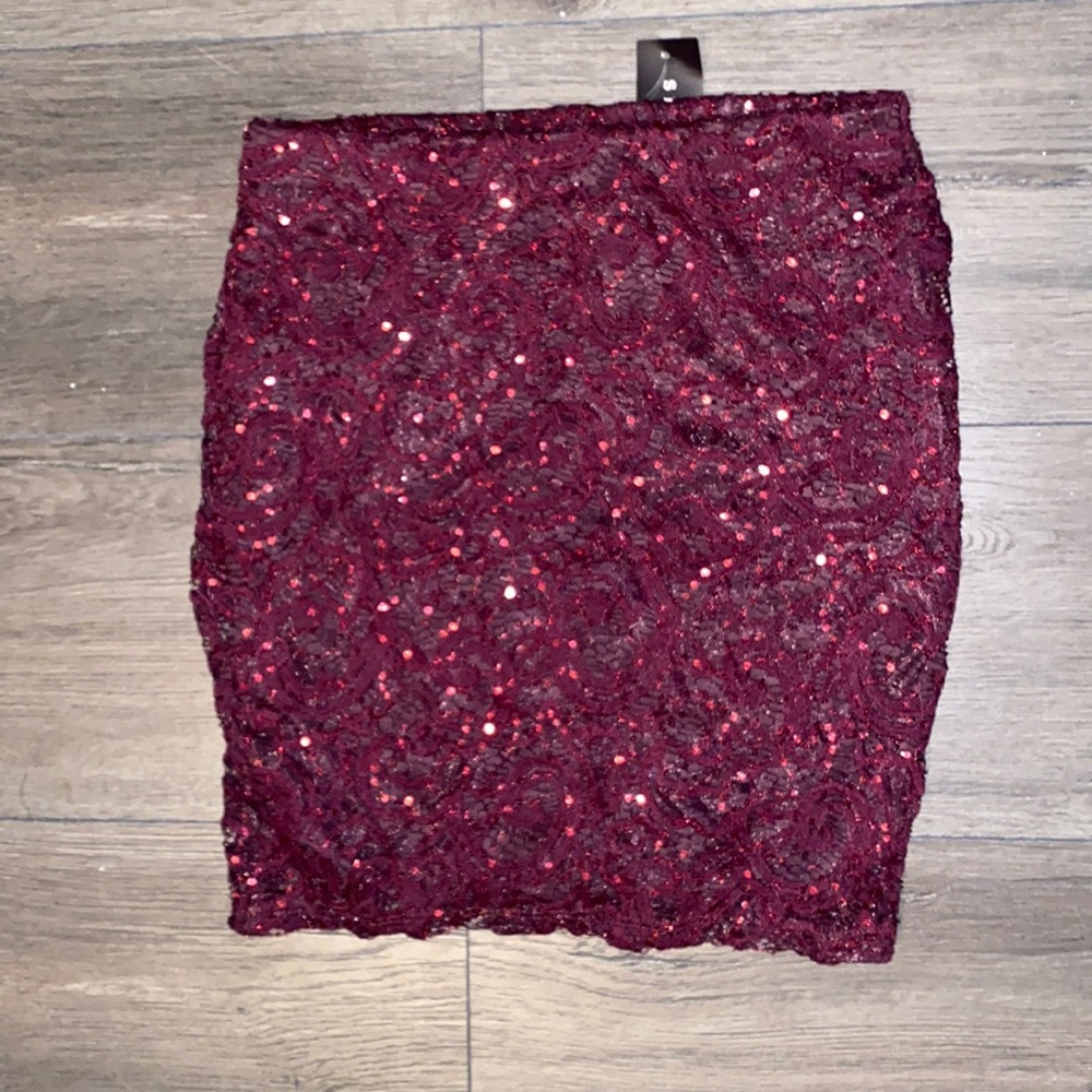 A mini sequence skirt